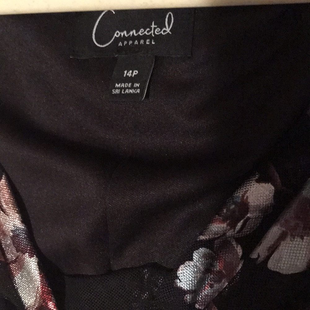 Connected Apparel Metallic Floral Dress, 14P - Picture 5 of 6